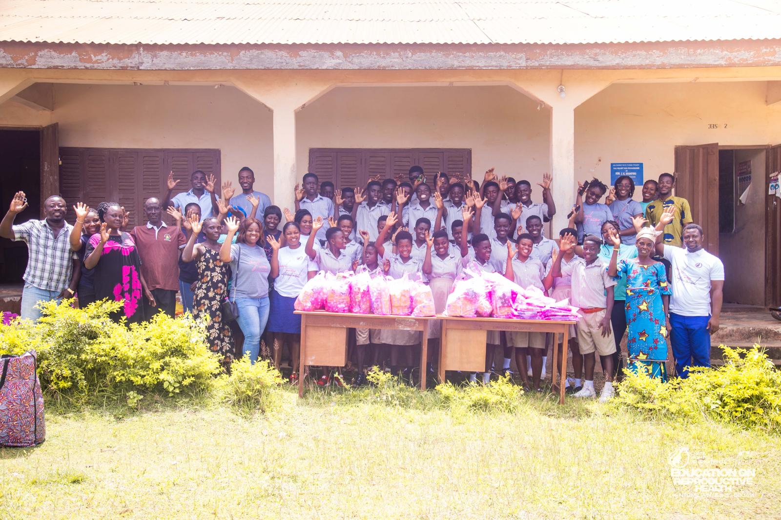 CHAYIL team, teachers and pupils gathered together at a school outreach visit