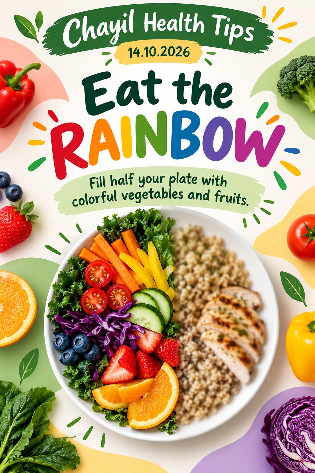 Health Tips artwork for 14 October 2026 — Eat the Rainbow