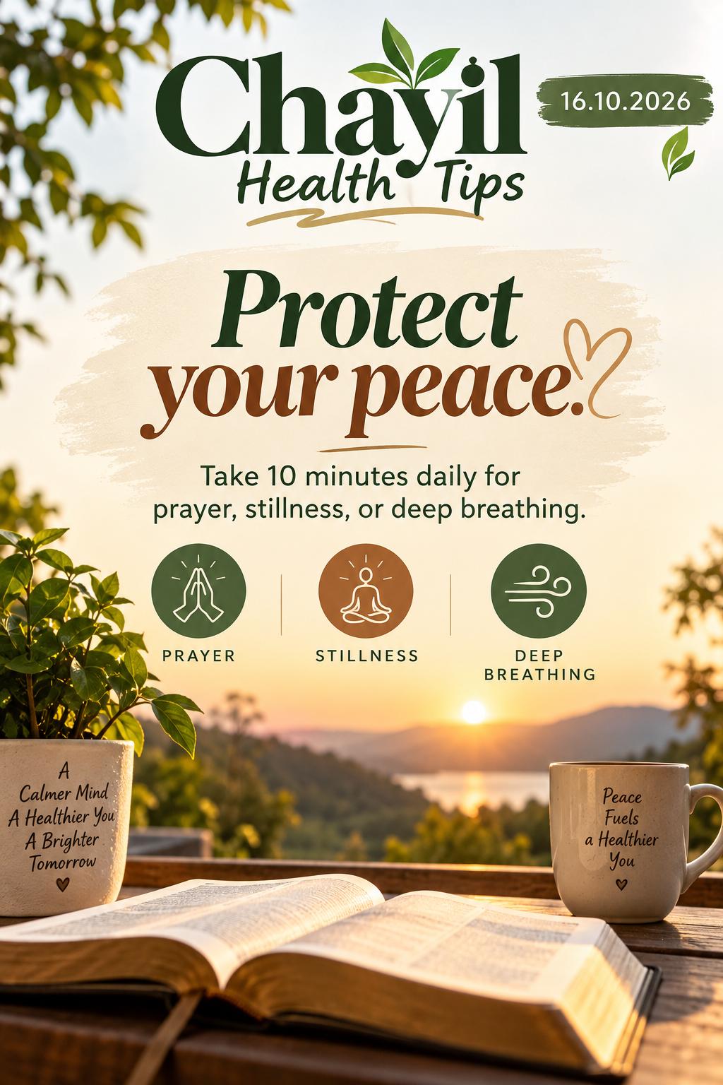 Health Tips artwork for 16 October 2026 — Protect Your Peace