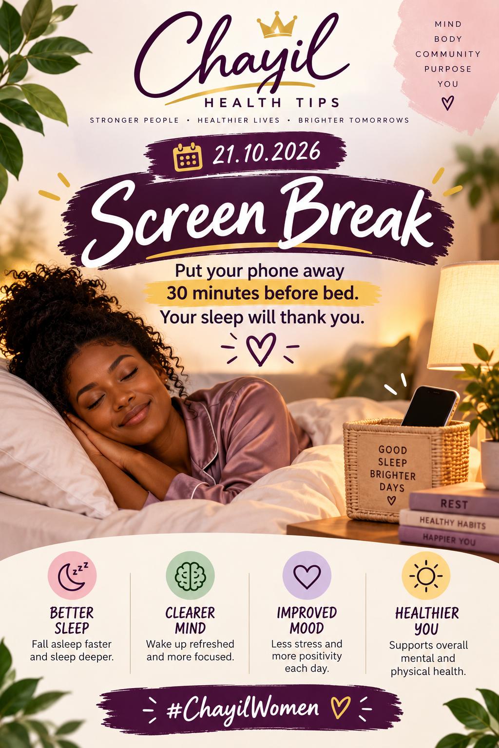 Health Tips artwork for 21 October 2026 — Screen Break